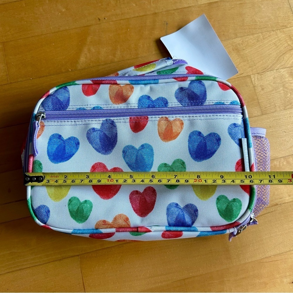 Travelers Club HEARTS Insulated Lunch Cooler Bag, Rainbow, White, Purple, 10 in - Picture 14 of 17
